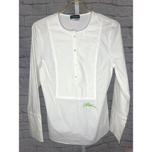 Longchamp Crew Neck Long Sleeve Blouse White Size 34 / 4 US